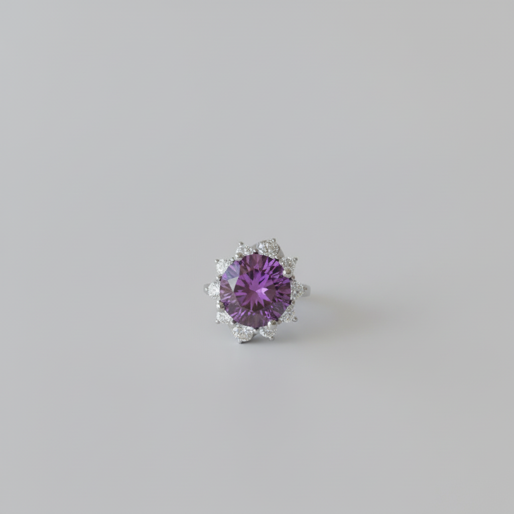 10 Carat Moissanite 925 Sterling Silver Flower Shape Ring - Multi-products Solution